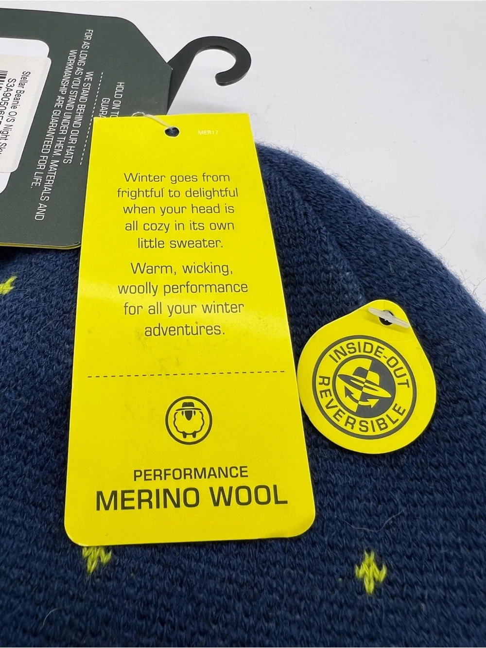 Sun Day Afternoons Unisex Glow-in-the-Dark Merino Stellar Beanie - Navy/Gray NWT